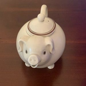 Vintage 1977 Pig in a Poke Creamer Fitz & Floyd, Porcelain Glazed With Lid
